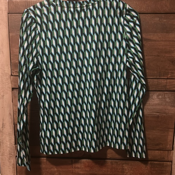 NWT DVF Diane von Furstenberg for Target Geo Green Crewneck Top - Size L - Picture 3 of 6
